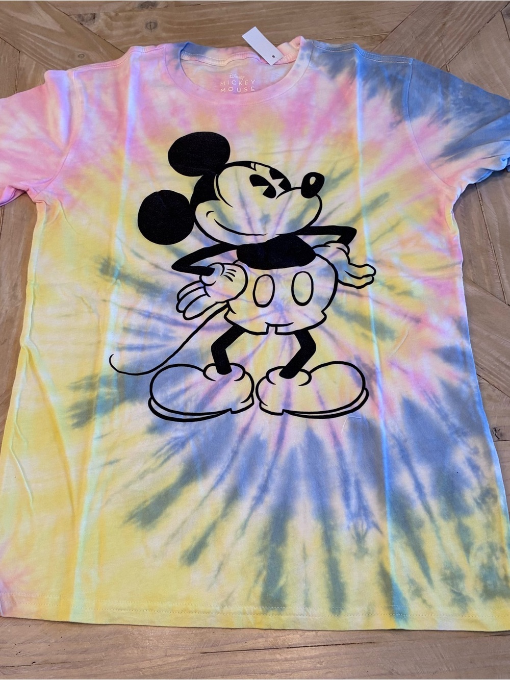 Disney Pastel Tie-Dye Mickey Mouse Short Sleeve Tee - Pink, Yellow, Blue